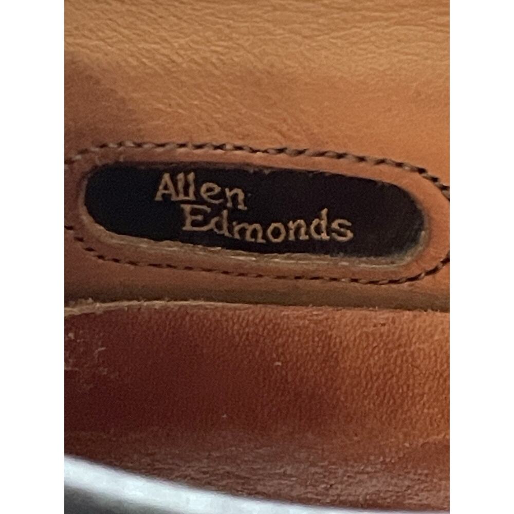ALLEN EDMONDS Men’s Size 9D Black Perforated Leather Cap Toe Lace-Up Shoes - Picture 9 of 11
